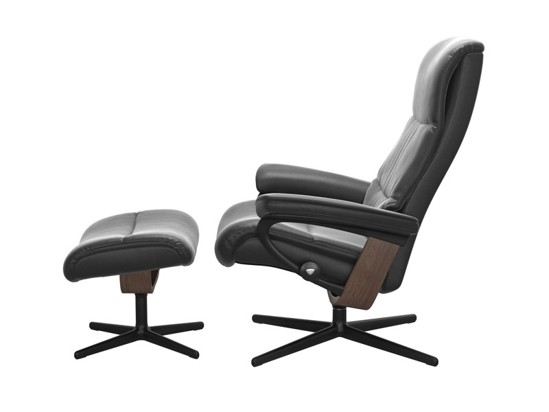 Stressless View (M) Cross Chair with Ottoman 