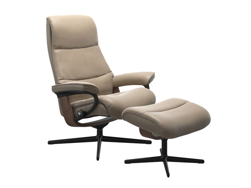 Stressless View (M) Cross Chair with Ottoman 