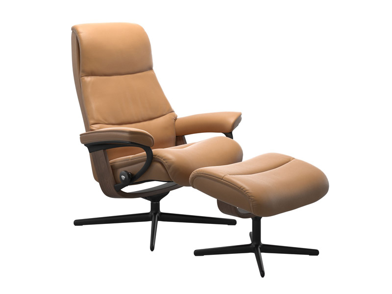 Stressless View (M) Cross Chair with Ottoman 