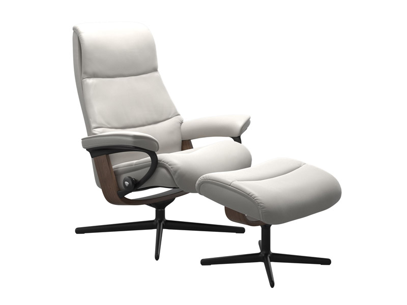 Stressless View (M) Cross Chair with Ottoman 
