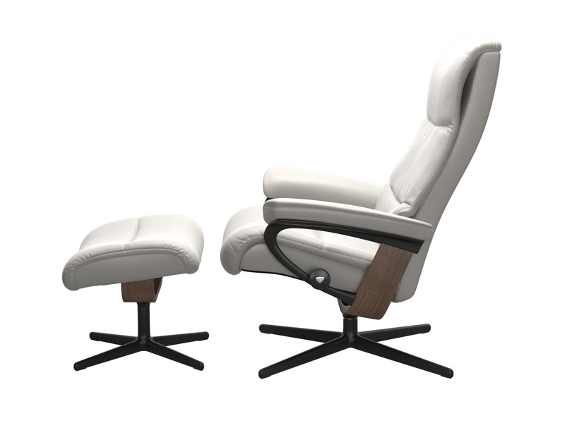 Stressless View (M) Cross Chair with Ottoman 