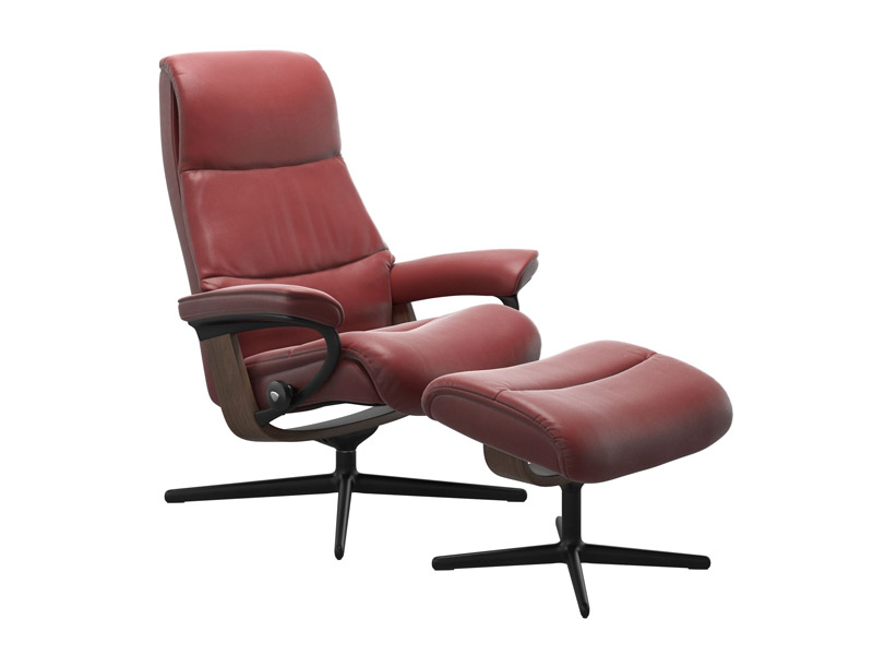 Stressless View (M) Cross Chair with Ottoman 