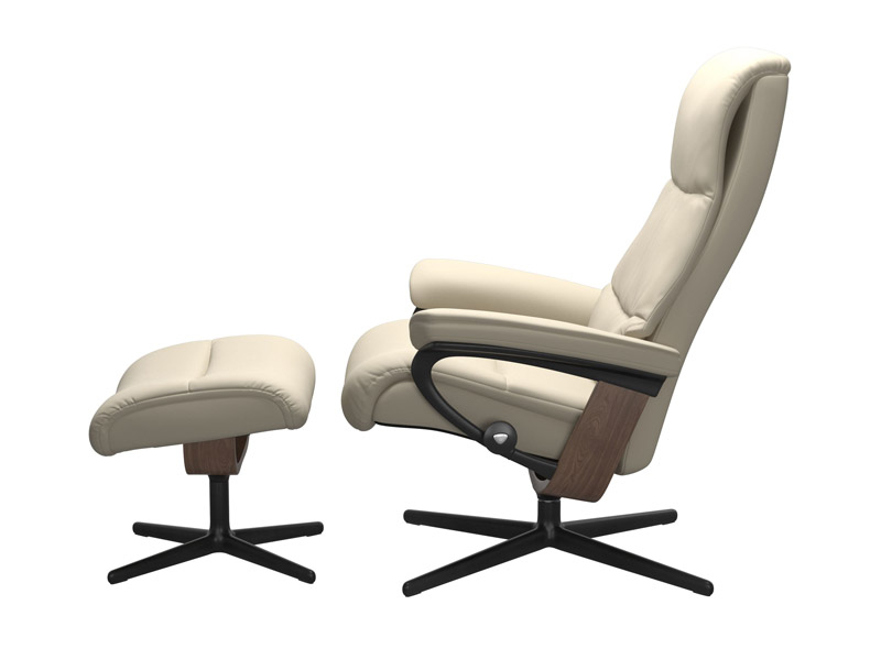 Stressless View (M) Cross Chair with Ottoman 