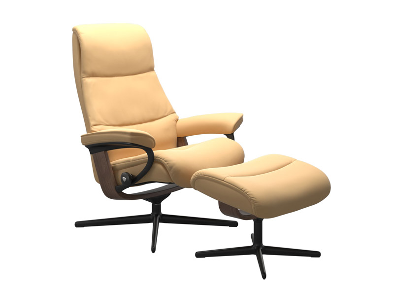 Stressless View (M) Cross Chair with Ottoman 