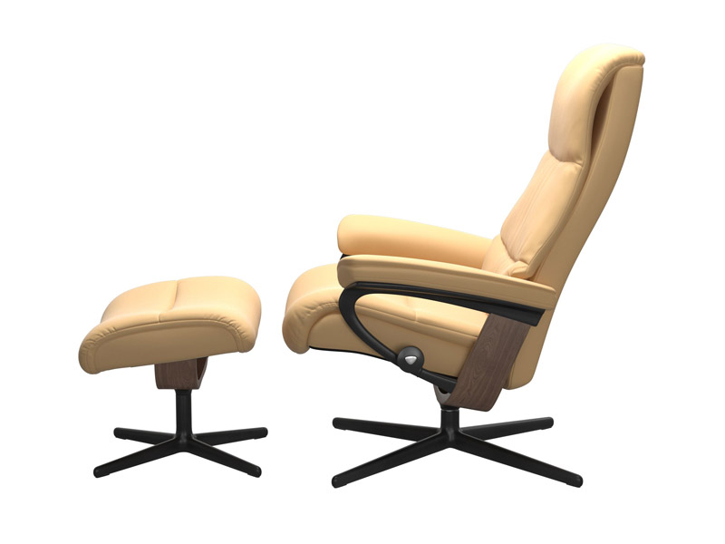 Stressless View (M) Cross Chair with Ottoman 