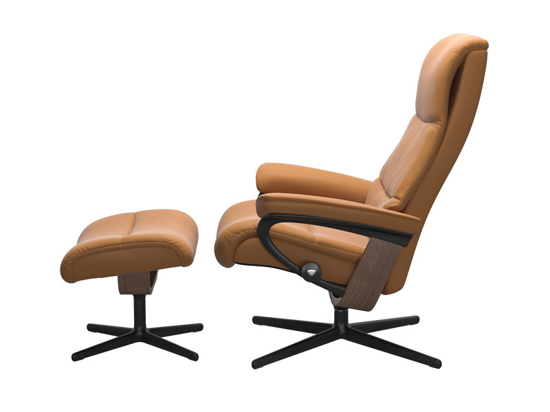 Stressless View (M) Cross Chair with Ottoman 