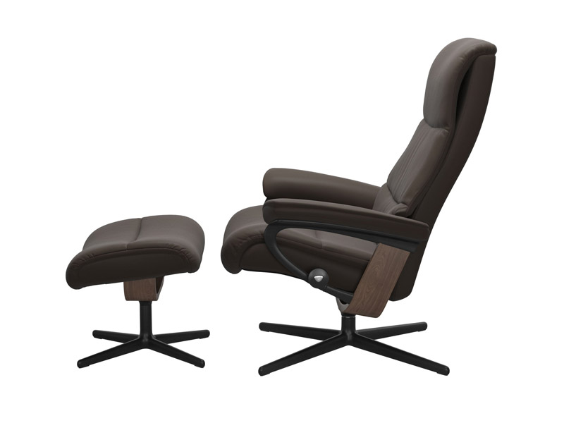 Stressless View (M) Cross Chair with Ottoman 