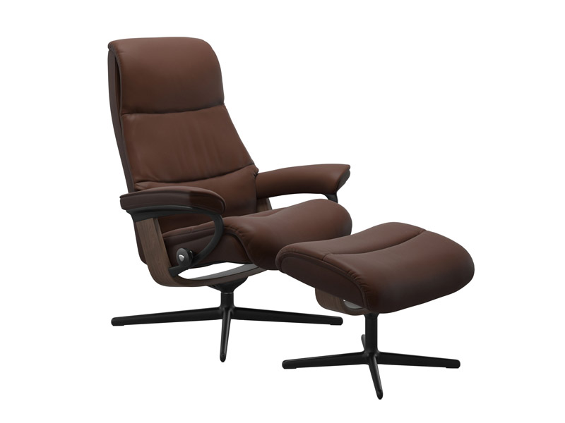 Stressless View (M) Cross Chair with Ottoman 