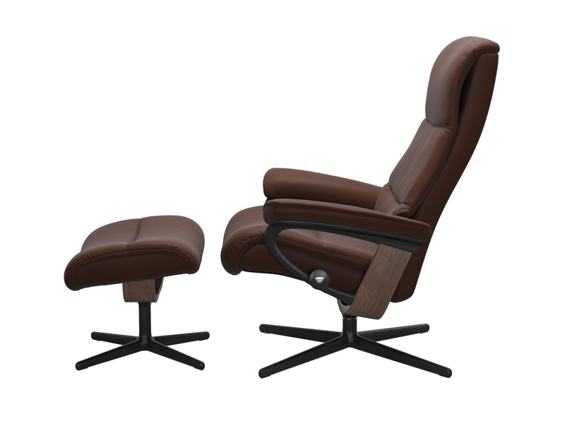 Stressless View (M) Cross Chair with Ottoman 