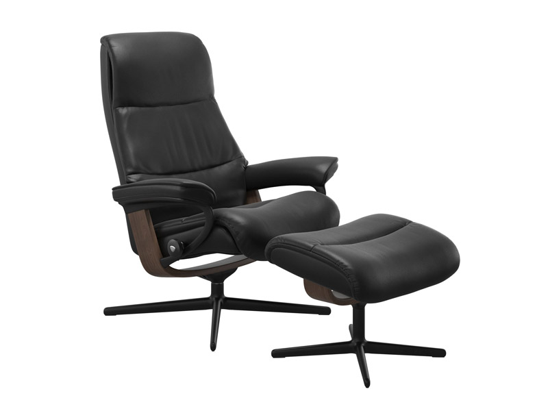 Stressless View (M) Cross Chair with Ottoman 