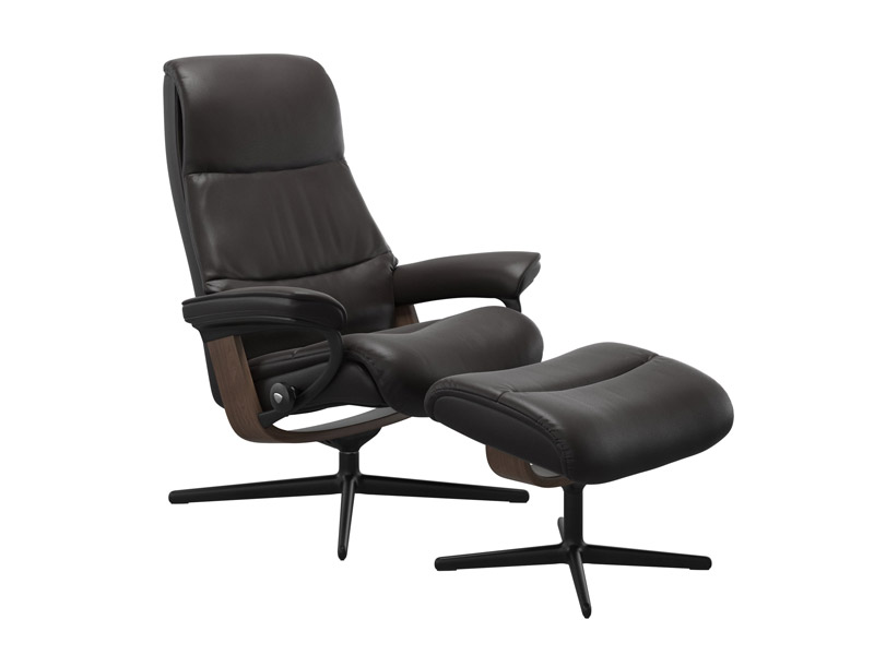 Stressless View (M) Cross Chair with Ottoman 