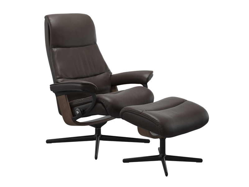 Stressless View (M) Cross Chair with Ottoman 