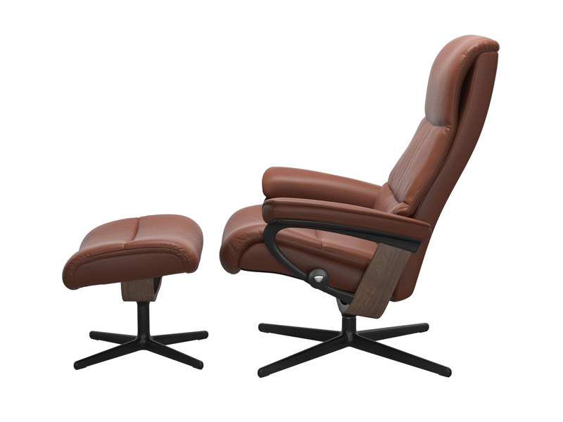Stressless View (M) Cross Chair with Ottoman 