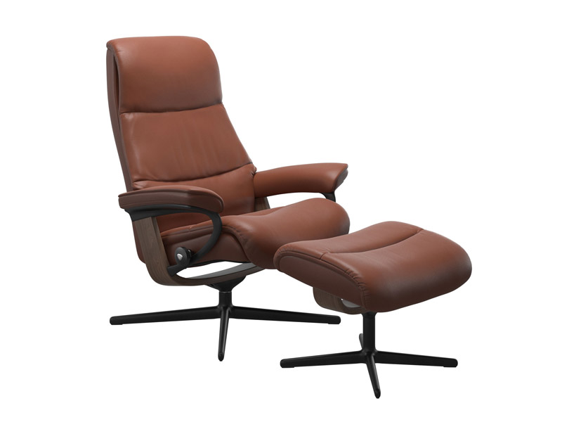 Stressless View (M) Cross Chair with Ottoman 