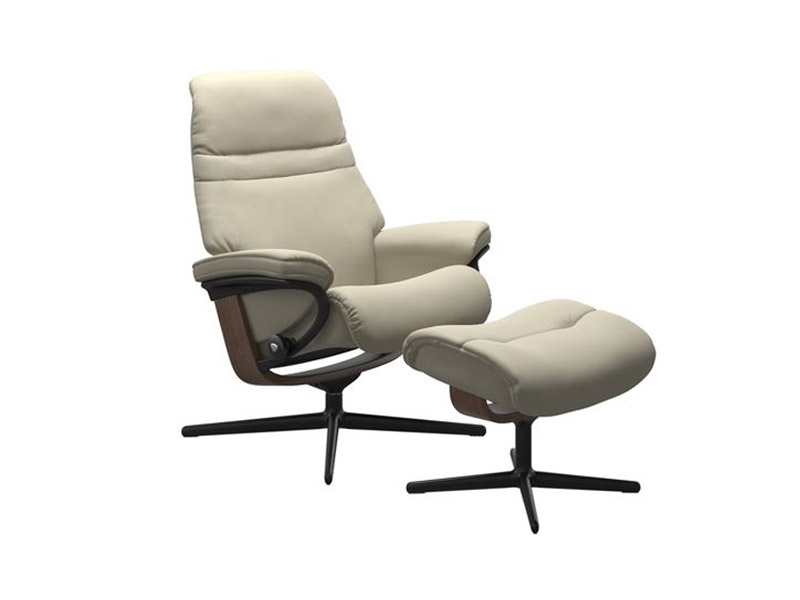 Stressless Sunrise (M) Cross Chair with Ottoman