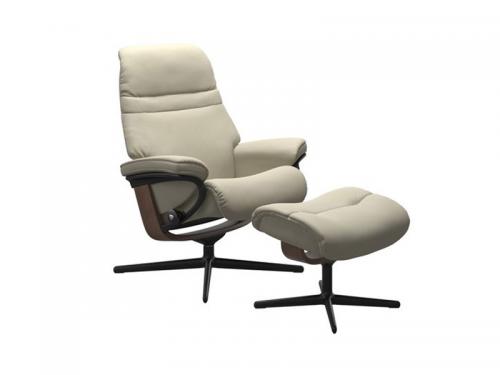Stressless Sunrise (M) Cross Chair with Ottoman