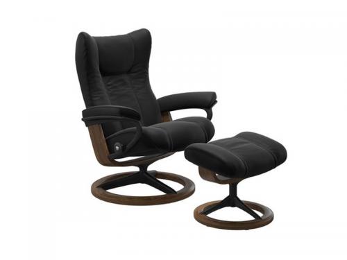 Stressless Wing (M) Signature Chair with Footstool