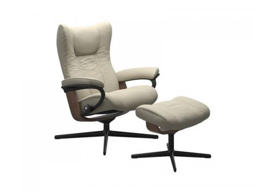 Stressless Wing (M) Cross Chair with Ottoman