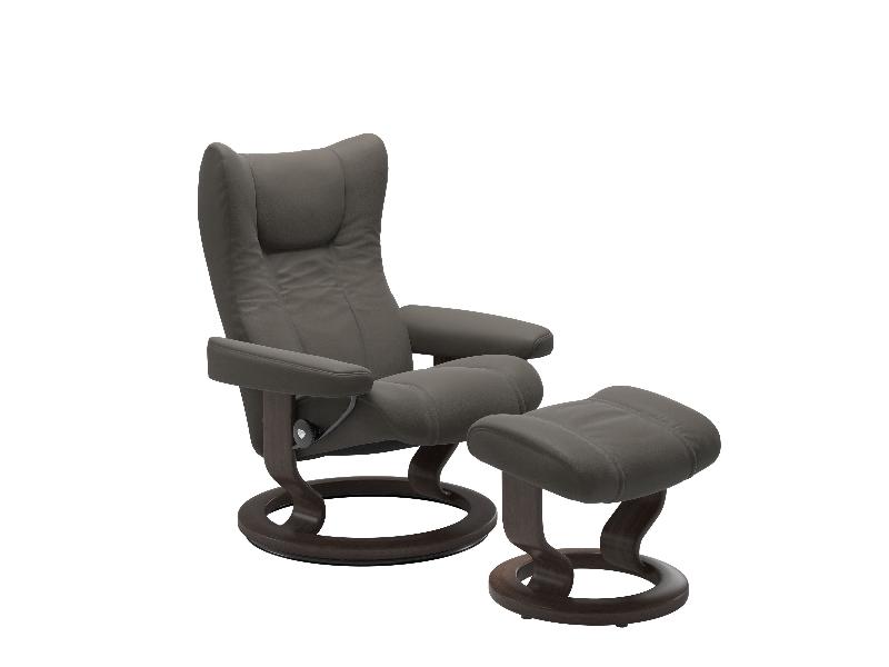Stressless Wing (M) Classic Chair with Footstool 