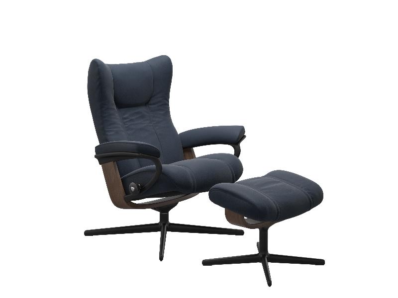 Stressless Wing (M) Cross Chair with Ottoman 