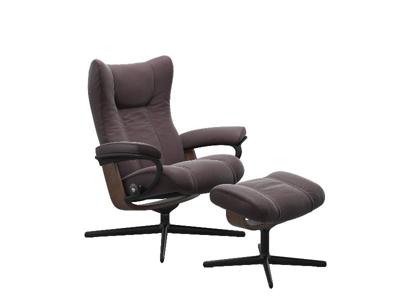 Stressless Wing (M) Cross Chair with Ottoman 