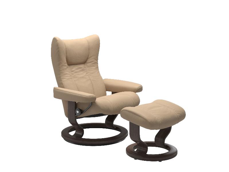 Stressless Wing (M) Classic Chair with Footstool 