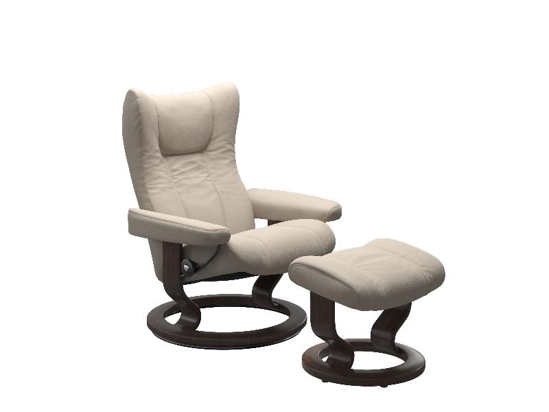 Stressless Wing (M) Classic Chair with Footstool 