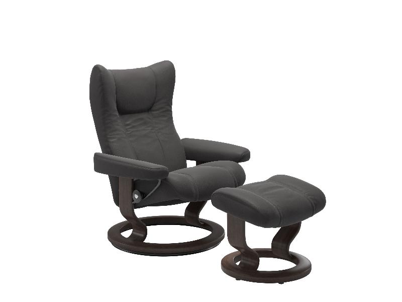 Stressless Wing (M) Classic Chair with Footstool 