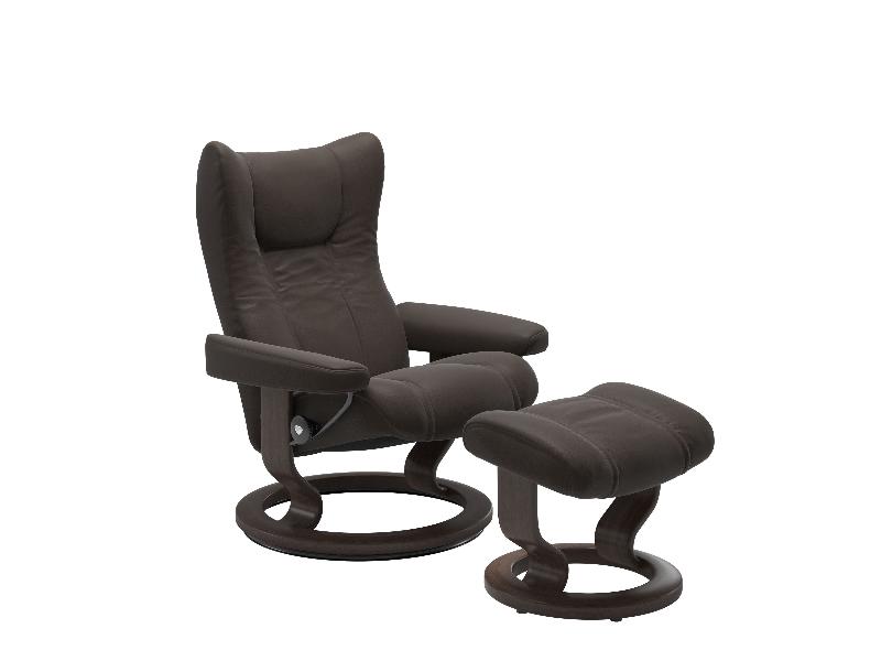 Stressless Wing (M) Classic Chair with Footstool 