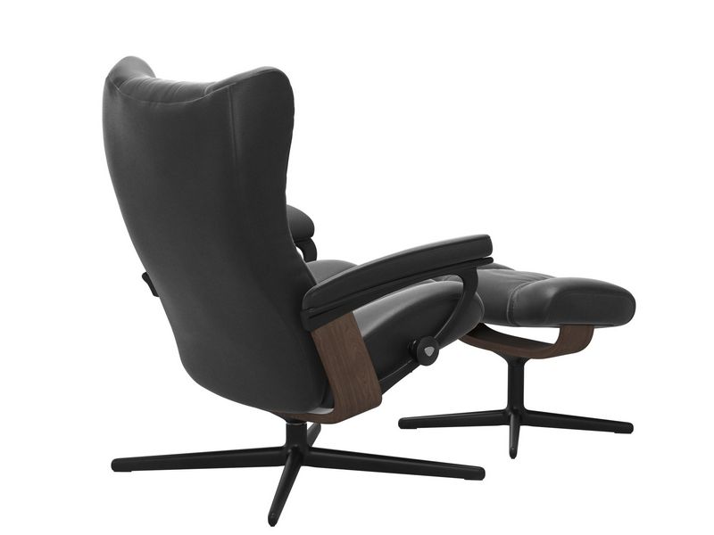 Stressless Wing (M) Cross Chair with Ottoman 