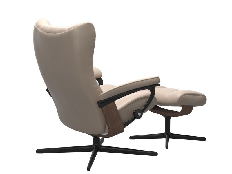 Stressless Wing (M) Cross Chair with Ottoman 