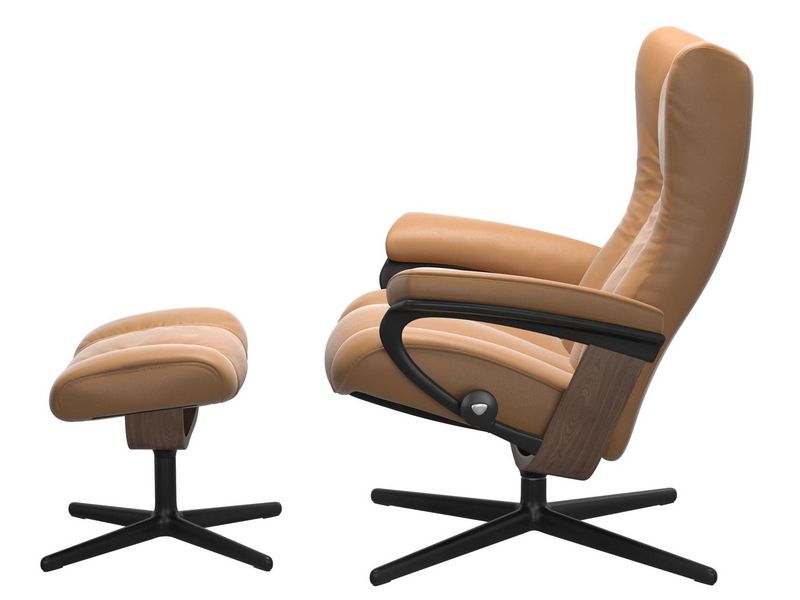 Stressless Wing (M) Cross Chair with Ottoman 