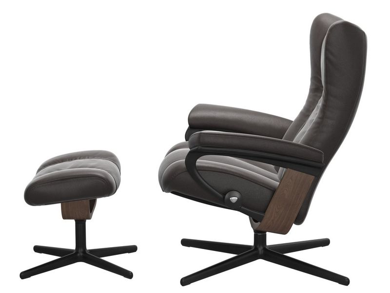 Stressless Wing (M) Cross Chair with Ottoman 