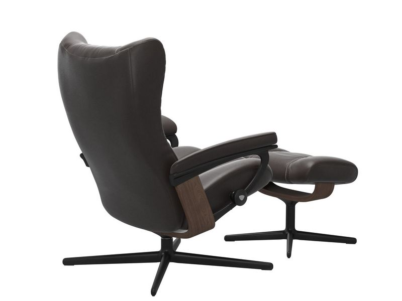 Stressless Wing (M) Cross Chair with Ottoman 