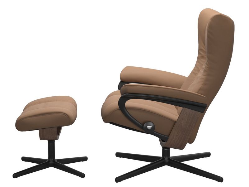 Stressless Wing (M) Cross Chair with Ottoman 