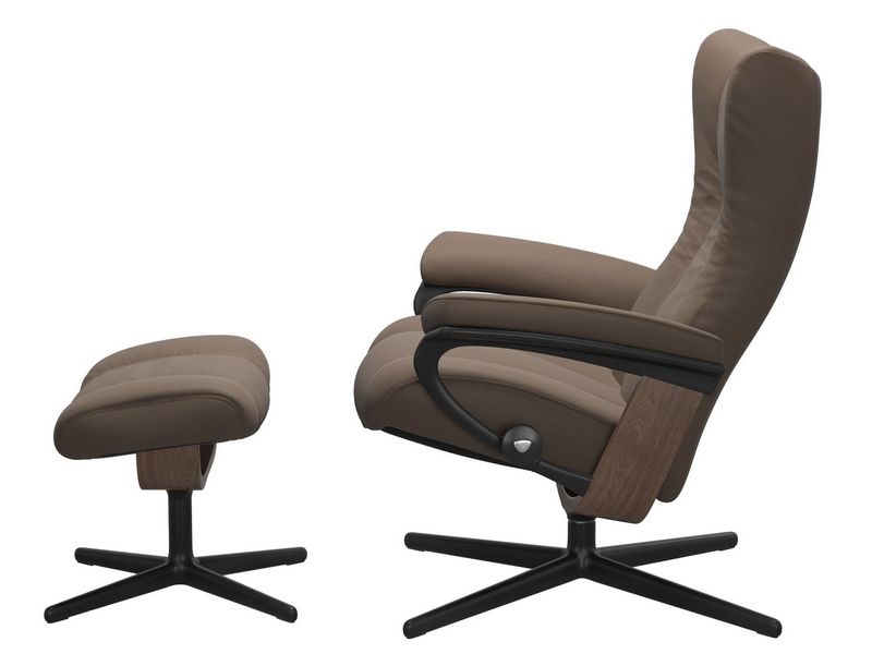 Stressless Wing (M) Cross Chair with Ottoman 