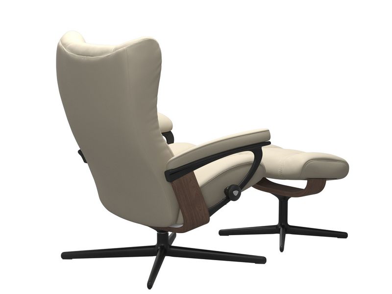 Stressless Wing (M) Cross Chair with Ottoman 