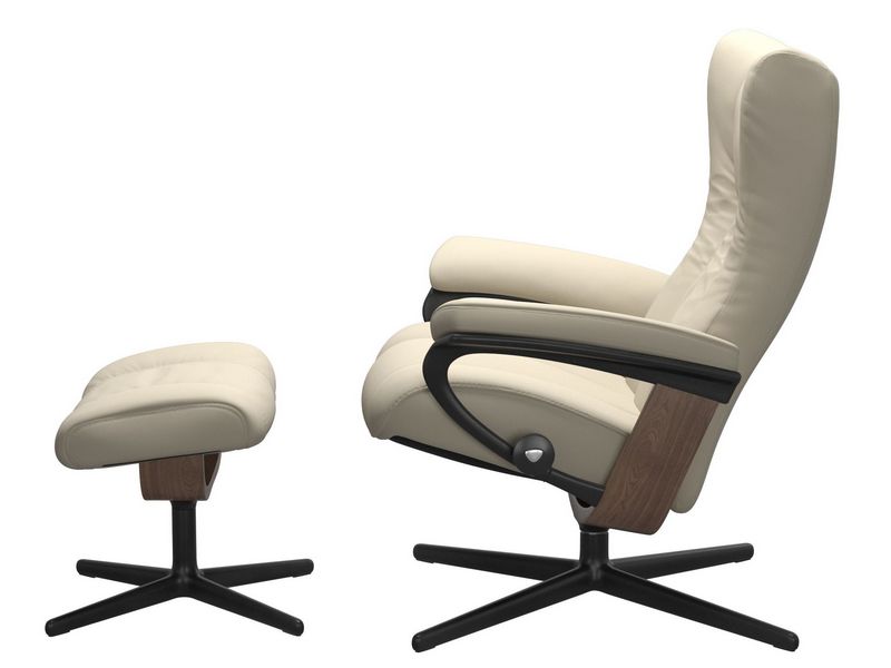 Stressless Wing (M) Cross Chair with Ottoman 