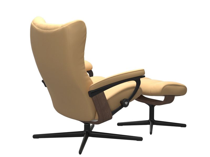 Stressless Wing (M) Cross Chair with Ottoman 
