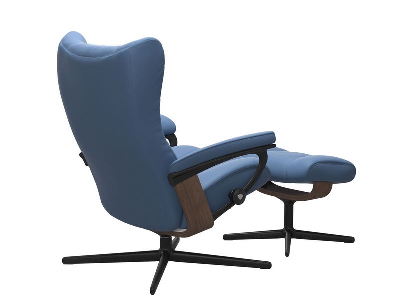 Stressless Wing (M) Cross Chair with Ottoman 