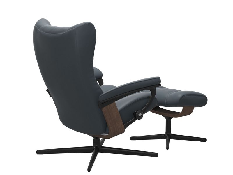 Stressless Wing (M) Cross Chair with Ottoman 