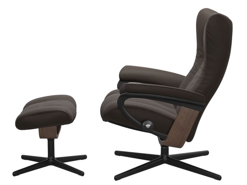 Stressless Wing (M) Cross Chair with Ottoman 