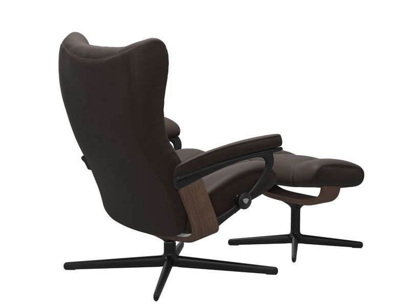 Stressless Wing (M) Cross Chair with Ottoman 