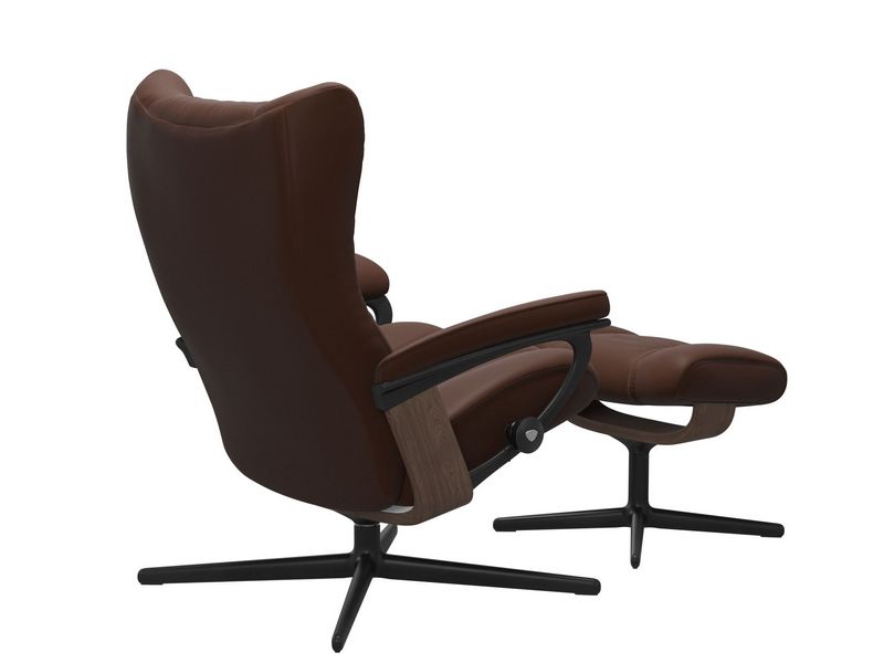 Stressless Wing (M) Cross Chair with Ottoman 