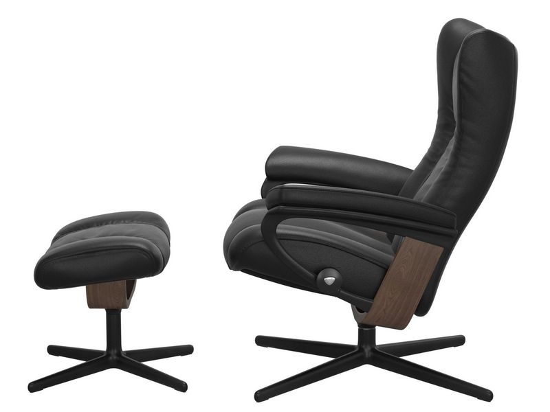 Stressless Wing (M) Cross Chair with Ottoman 