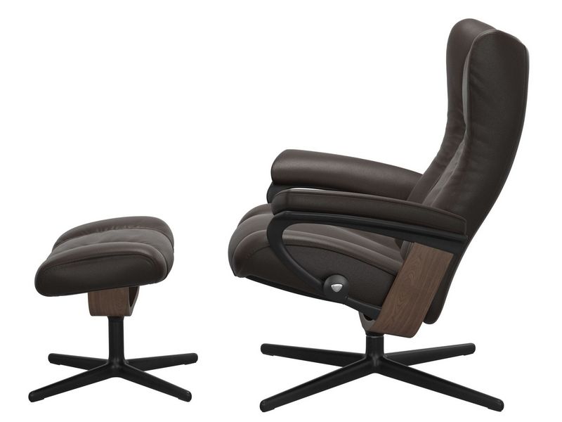 Stressless Wing (M) Cross Chair with Ottoman 