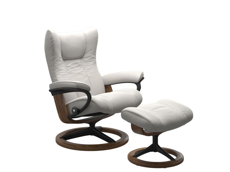 Stressless Wing (M) Signature Chair with Footstool 
