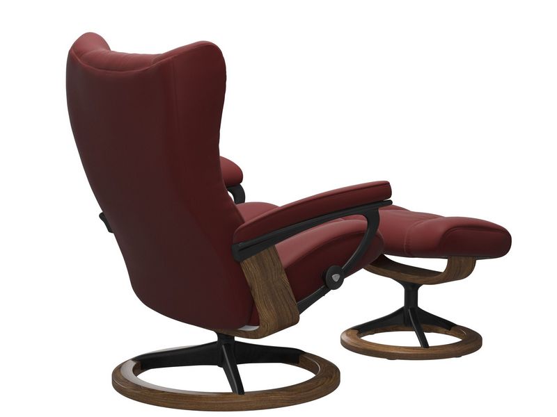 Stressless Wing (L) Signature Base Recliner with Ottoman