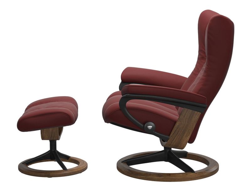 Stressless Wing (L) Signature Base Recliner with Ottoman