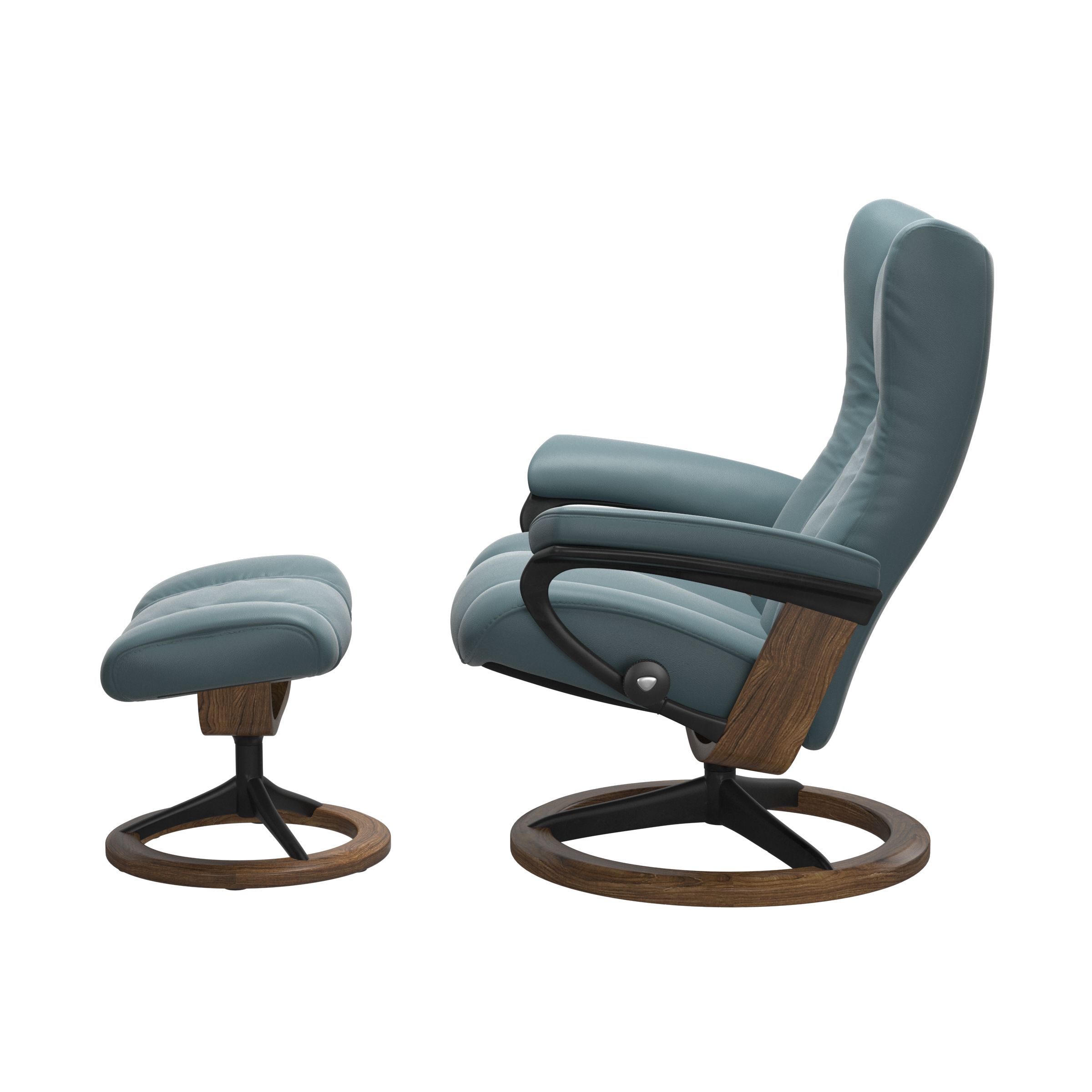 Stressless Wing (L) Signature Base Recliner with Ottoman